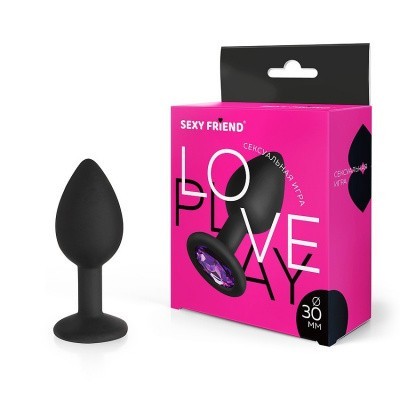 Силиконовая анальная втулка, L 73 мм D 30 мм, чёрная, цвет кристалла фиолетовый, силикон, Силиконовая анальная втулка, L 73 мм D 30 мм, чёрная, цвет кристалла фиолетовый, силикон,