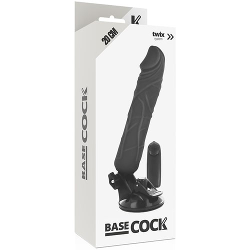 Вибромассажер с пультом управления BASECOCK REALISTIC VIBRATOR REMOTE CONTROL BLACK 20CM