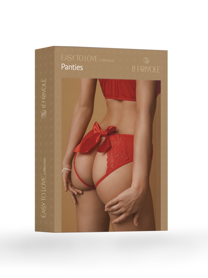 Трусики красные с доступом и бантом сзади (Easy to love) р.42-44