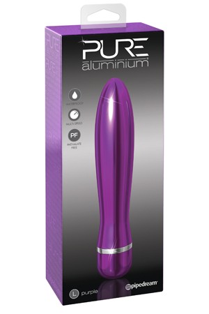 Вибромассажер Pure Aluminium - purple large рельефный фиолетовый