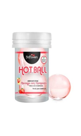 Лубрикант AROMATIC HOT BALL на масляной основе в виде двух шариков с ароматом клубники и шампанского
