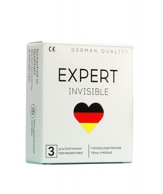 Презервативы EXPERT INVISIBLE № 3 (особо тонкие), 3 штуки