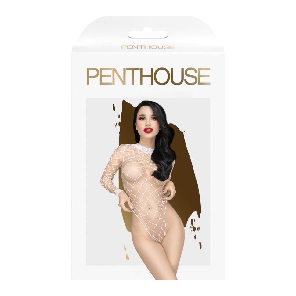 Откровенное боди в сеточку Scandalous white (S-L)