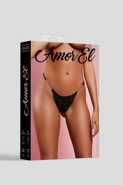 Кружевные стринги L (46-48) Black