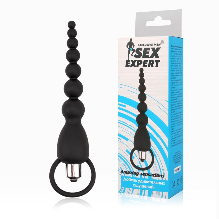 Стимулятор анальный с вибрацией L 155 мм D 33х25х8 мм 7 режимов вибрации, цвет чёрный, силикон