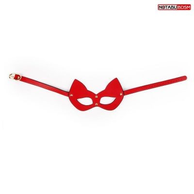 Маска из искусственной мягкой кожи цвет красный