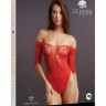 Боди со стразами Crotchless Rhinestone Teddy красный
