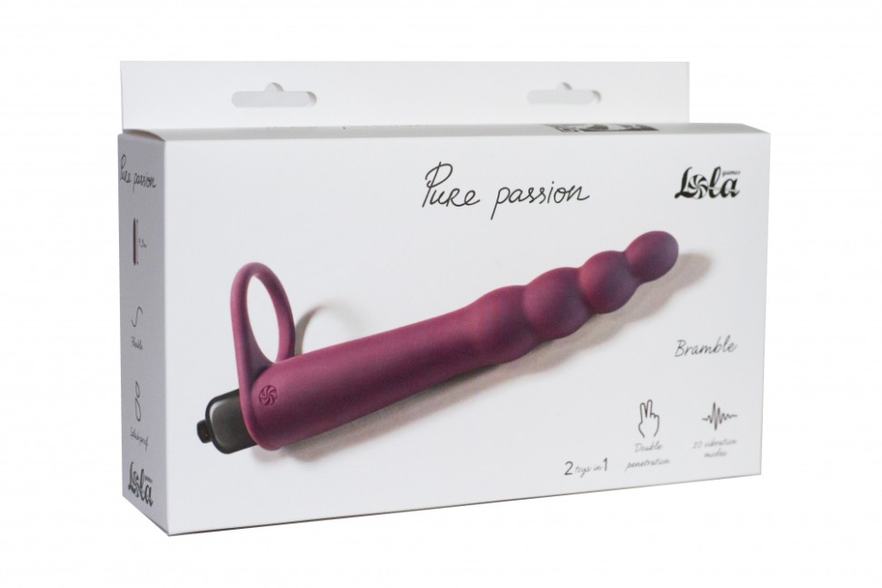Вибронасадка для двойного проникновения Pure Passion Bramble Wine red