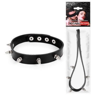 ОШЕЙНИК кожа, цвет чёрный