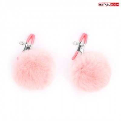 ЗАЖИМЫ ДЛЯ СОСКОВ С ПУШКОМ цвет розовый