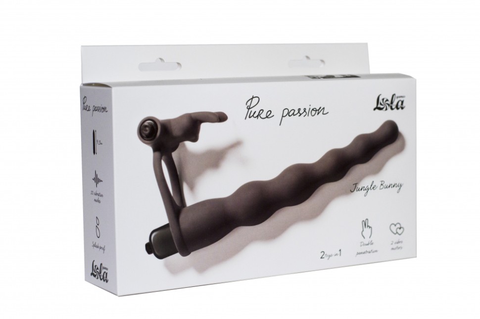Вибронасадка для двойного проникновения Pure Passion Jungle Bunny black