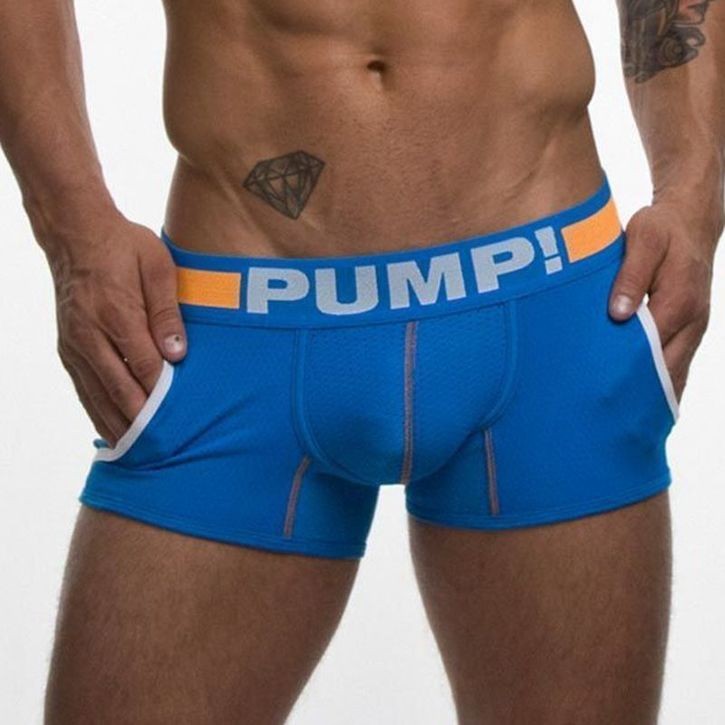 Мужские трусы боксеры голубые c карманами Pump Blue Boxer
