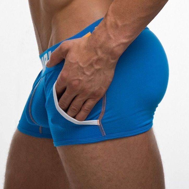 Мужские трусы боксеры голубые c карманами Pump Blue Boxer