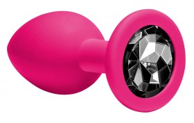 Анальная пробка Emotions Cutie Medium Pink black crystal