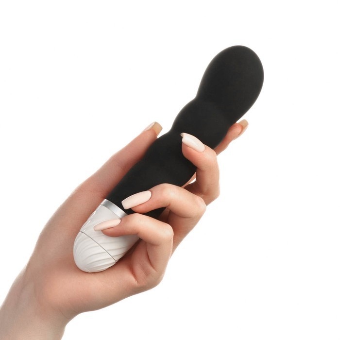 Вибратор со стимуляцией точки G, 17х3,5 см, чёрный