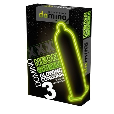 Презервативы Domino Neon Gren светящиеся 3штуки