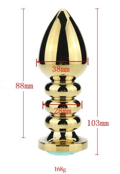Пробка металл фигурная золото с зеленым стразом 10,3х3,8см