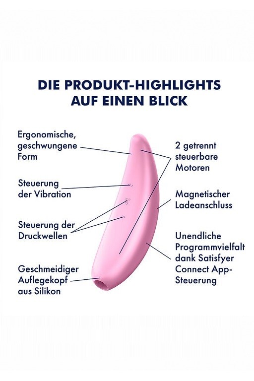 Вакуумно-волновой вибростимулятор Satisfyer Curvy 3+ с возможностью управления через приложение