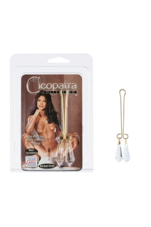Зажимы для половых губ Cleopatra Collection Clitoral Jewelry с кристаллами прозрачные (золотой)