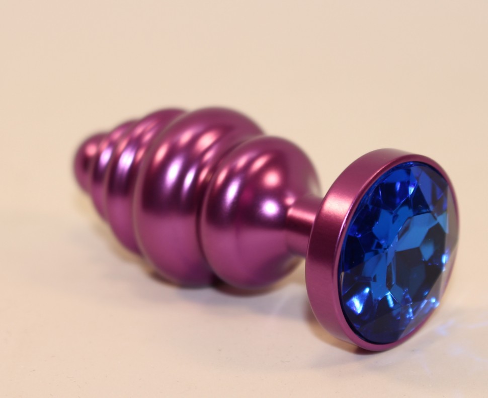 Пробка металл 7,3х2,9см фигурная фиолетовая синий страз