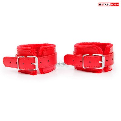 Оковы из искусственной кожи цвет красный