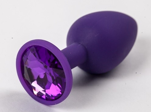 Пробка силиконовая фиолетовая с фиолетовым стразом