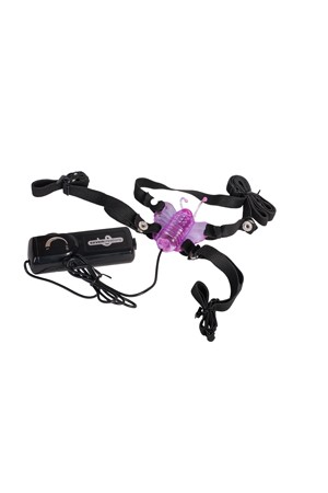 Клиторальная бабочка на ремешках MINI BUTTERFLY VIB - LA VEN DER с вибрацией фиолетовая (фиолетовый)
