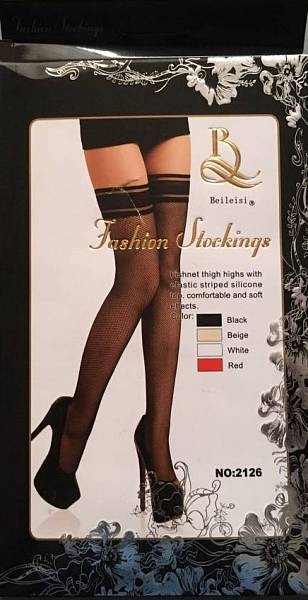 Чулки Fashion Stockings черные в сетку,  44-48