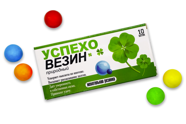 Шуточная жвачка-Успехо-Везин Природный- New