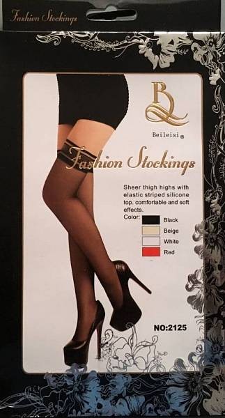 Чулки Fashion Stockings черные, (44-48)