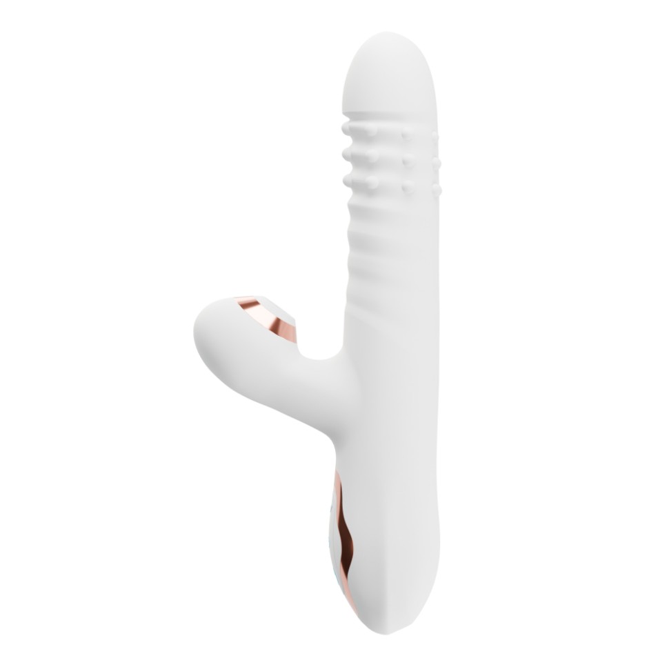 Вибратор-кролик с вращающимися шариками и вакуумной стимуляцией