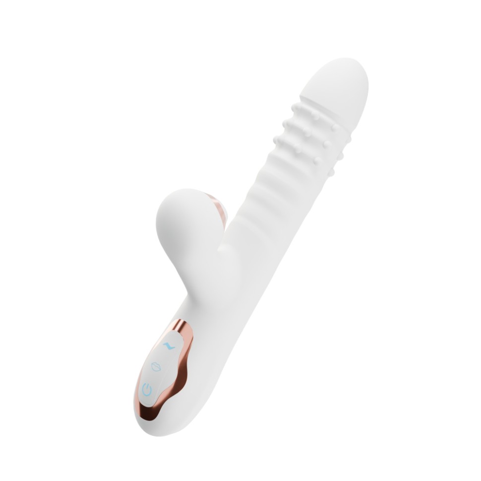 Вибратор-кролик с вращающимися шариками и вакуумной стимуляцией