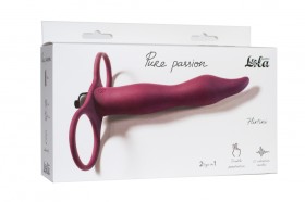 Вибронасадка для двойного проникновения Pure Passion Flirtini Wine red