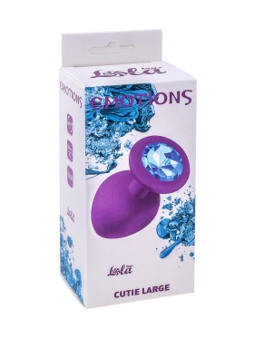 Анальная пробка Emotions Cutie Large Purple light blue crystall