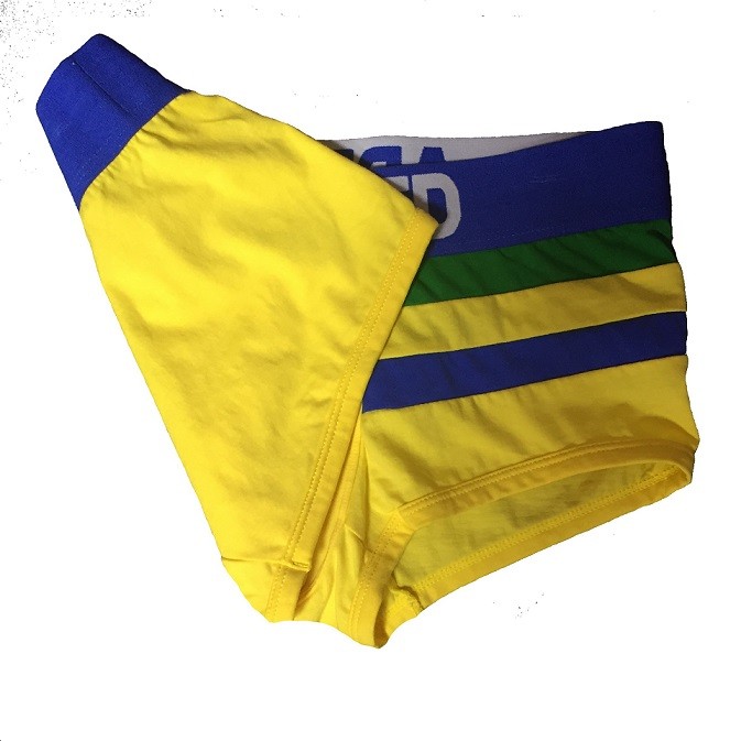 Мужские трусы боксеры желтые с флагом Бразилии Addicted World Cup Boxer Brasil Style