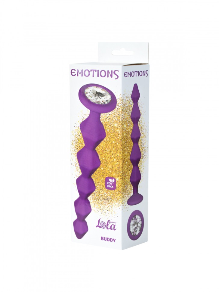 Анальная Цепочка с Кристаллом Emotions Buddy Purpl