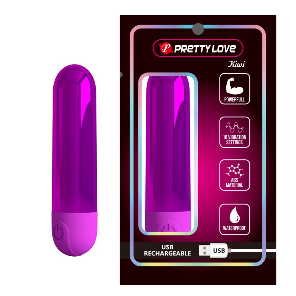 Вибропуля Pretty Love Kiwi USB, 10 режимов вибрации