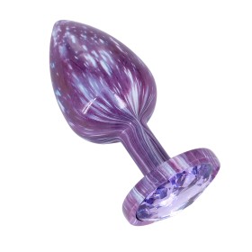 Эмалированная анальная пробка из алюминия с фиолетовым кристаллом