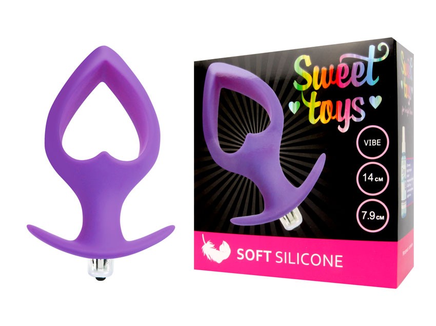 Анальная втулка с вибрацией, L 140 мм D 79 мм, цвет фиолетовый