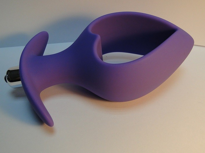 Анальная втулка с вибрацией, L 140 мм D 79 мм, цвет фиолетовый