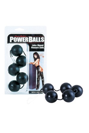 Цепочка из четырех латексных шариков Power Balls черные