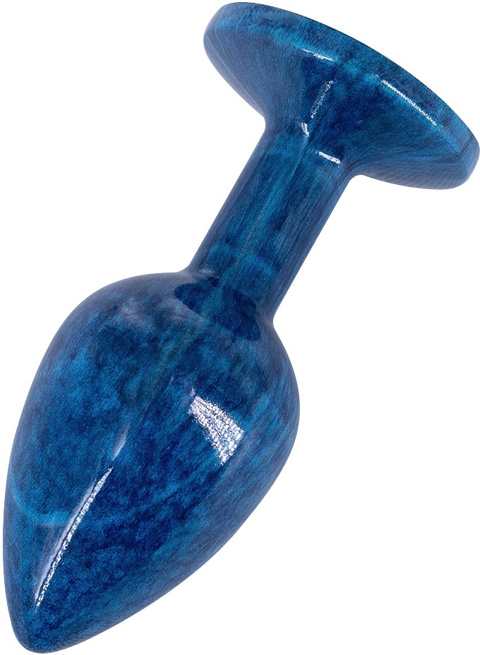 Эмалированная анальная пробка из алюминия с ярко синим кристаллом