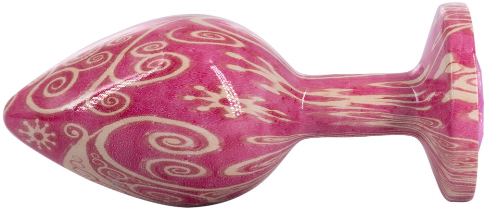 Эмалированная анальная пробка из алюминия с ярко розовым кристаллом