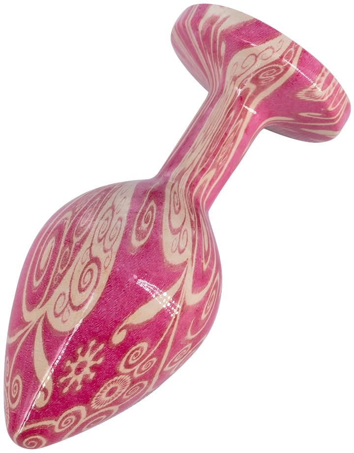 Эмалированная анальная пробка из алюминия с ярко розовым кристаллом