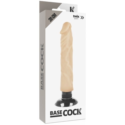 Вибромассажер BASECOCK REALISTIC VIBRATOR 2-1 FLESH 20CM