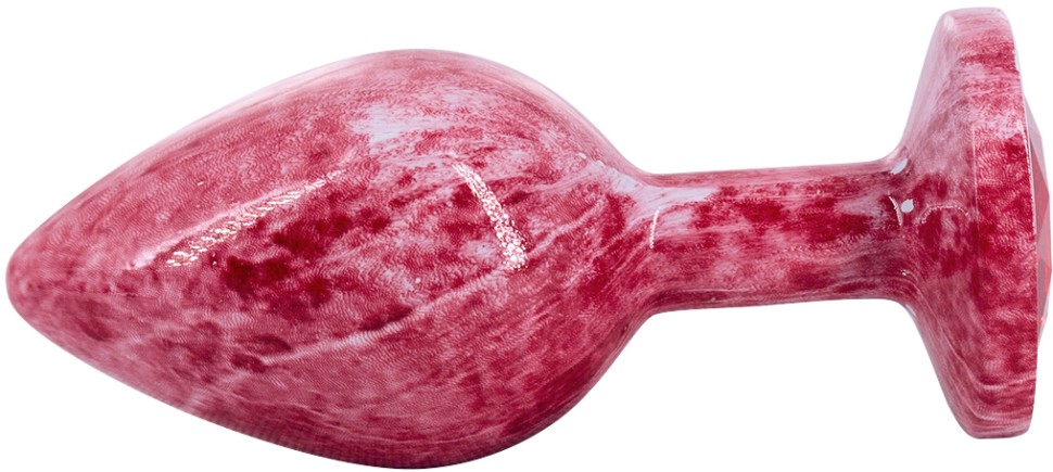 Эмалированная анальная пробка из алюминия с красным кристаллом