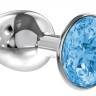 Анальная пробка Diamond Light blue Sparkle Small