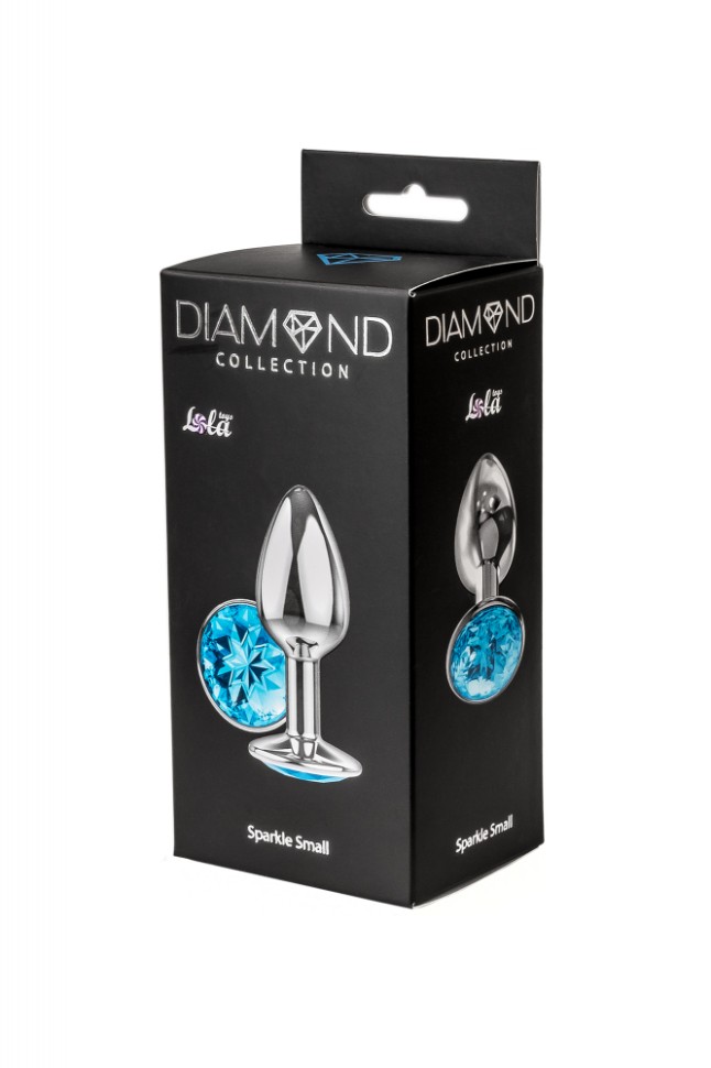 Анальная пробка Diamond Light blue Sparkle Small