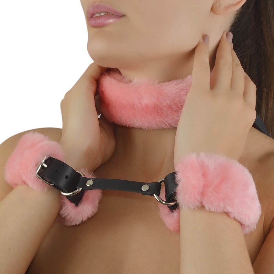 Наручники LITE с розовым мехом
