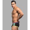 Мужские трусы боксеры черные с цветной резинкой Andrew Christian XL
